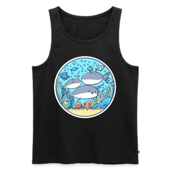 Sacabambaspis Fisch Meme Meer schwimmen - Männer Premium Bio Tank Top - Schwarz - Vorne - Michal (187cm)
