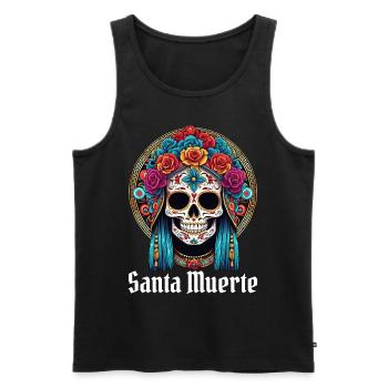 Santisima Muerte Dia De Los Muertos Mexicain - Débardeur bio Premium Homme - noir - Devant - AI Model Male 178 light (178cm)