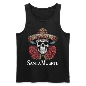 Santisima Muerte Dia De Los Muertos Mexican - Men's Premium Organic Tank Top - black - Front - Michal (187cm)