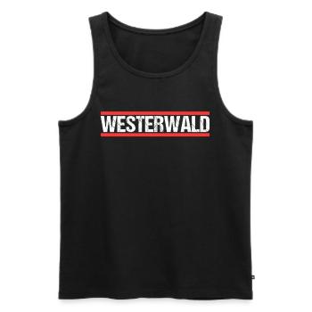 Westerwald - Männer Premium Bio Tank Top - Schwarz - Vorne - AI Model Male 178 light (178cm)