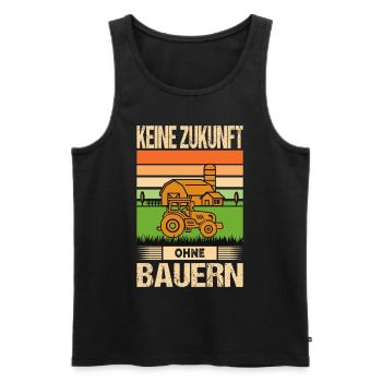 Landwirt Demo Bauerndemo Keine Zukunft Ohne Bauern - Männer Premium Bio Tank Top - Schwarz - Vorne - AI Model Male 178 light (178cm)