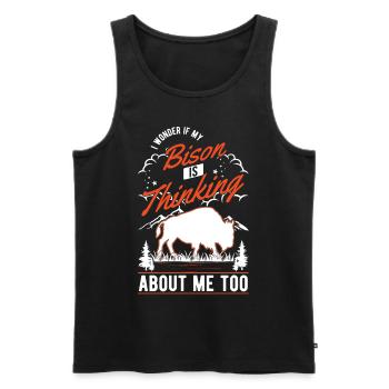 Buffalo cadeau Bison Buffallo buffle d’eau - Débardeur bio Premium Homme - noir - Devant - Michal (187cm)