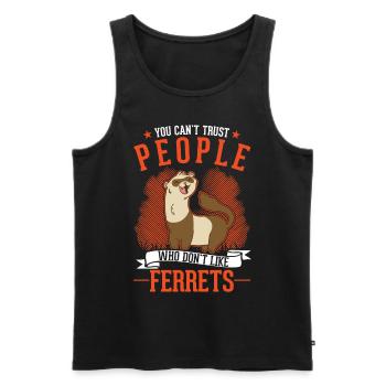 Ferret Lover Ferret Gift - Men's Premium Organic Tank Top - black - Front - Michal (187cm)
