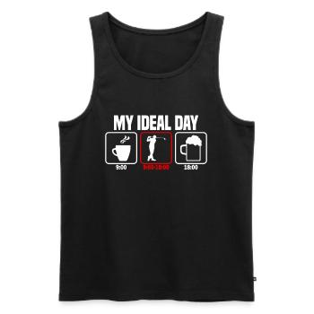Mein perfekter Tag Golf Golfer - Männer Premium Bio Tank Top - Schwarz - Vorne - Michal (187cm)