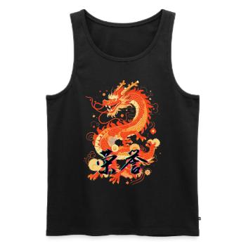 dragon - Débardeur bio Premium Homme - noir - Devant - Michal (187cm)