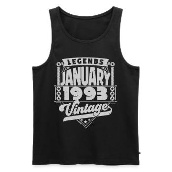Vintage Birthday January 1993, January 1993. - Men's Premium Organic Tank Top - black - Front - Michal (187cm)
