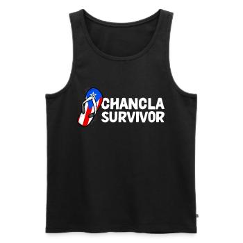 La Chancla Puerto Rican Flag Puerto Rico - Men's Premium Organic Tank Top - black - Front - AI Model Male 178 light (178cm)