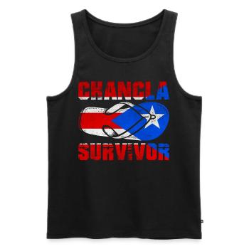 La Chancla Puerto Rican Flag Puerto Rico - Men's Premium Organic Tank Top - black - Front - AI Model Male 178 light (178cm)