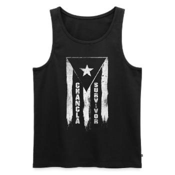 La Chancla Puerto Rican Flag Puerto Rico - Men's Premium Organic Tank Top - black - Front - AI Model Male 178 light (178cm)