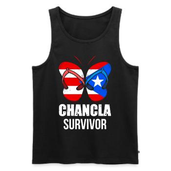 La Chancla Puerto Rican Flag Puerto Rico - Men's Premium Organic Tank Top - black - Front - AI Model Male 178 light (178cm)