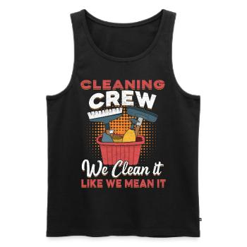Cleaning Crew - Men's Premium Organic Tank Top - black - Front - Michal (187cm)