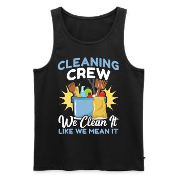 Cleaning Crew - Men's Premium Organic Tank Top - black - Front - Michal (187cm)