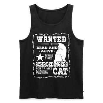 Wanted Schrödinger's Cat Manhunt Dead and Alive - Men's Premium Organic Tank Top - black - Front - Michal (187cm)
