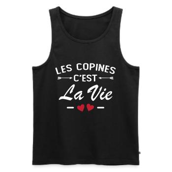 Les Copines C est La Vie La Meilleure Amie Femme - Débardeur bio Premium Homme - noir - Devant - Michal (187cm)
