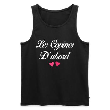 Cadeau Meilleures Copines Les Copines D'abord - Débardeur bio Premium Homme - noir - Devant - Michal (187cm)