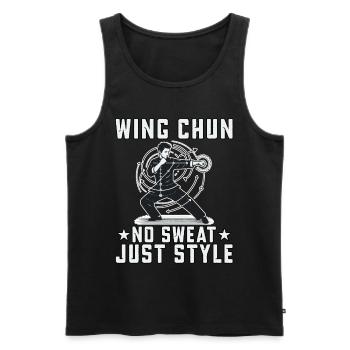 Wing Chun no sweat just style - Men's Premium Organic Tank Top - black - Front - AI Model Male 178 light (178cm)