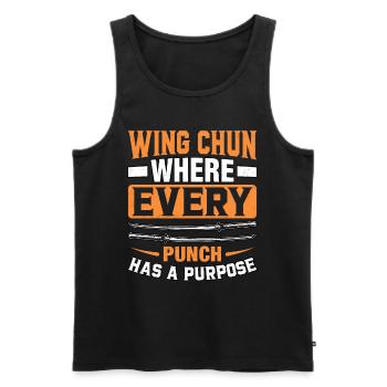 Wing Chun, wo jeder Schlag einen Zweck hat - Männer Premium Bio Tank Top - Schwarz - Vorne - Michal (187cm)
