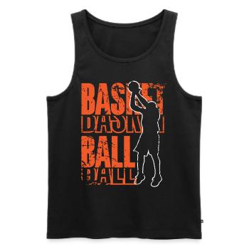 Basketball Basketballer - Männer Premium Bio Tank Top - Schwarz - Vorne - Michal (187cm)