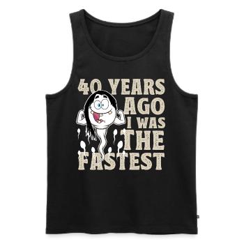 40e anniversaire dictons drôles - Débardeur bio Premium Homme - noir - Devant - Michal (187cm)
