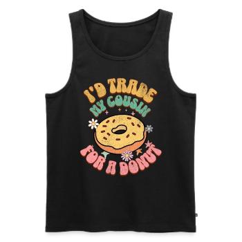 Doughnut - Men's Premium Organic Tank Top - black - Front - AI Model Male 178 light (178cm)