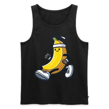 Jogging Banana : Fruit sportif - Débardeur bio Premium Homme - noir - Devant - Michal (187cm)