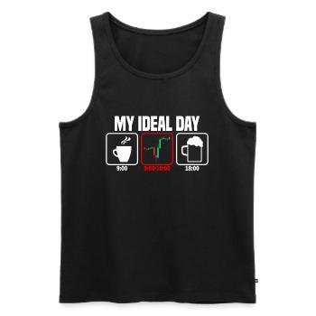 My Perfect Day Trading Trader - Men's Premium Organic Tank Top - black - Front - Michal (187cm)