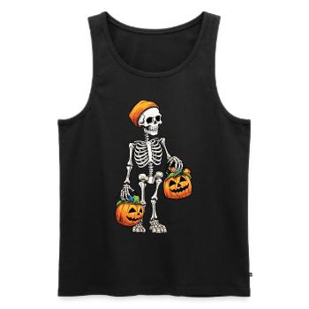 Halloween Skeleton Jack O Lantern Pumpkin - Männer Premium Bio Tank Top - Schwarz - Vorne - Michal (187cm)
