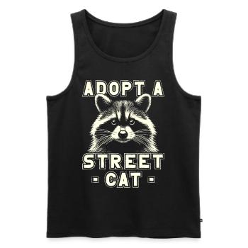 Waschbär, Adopt A Street Cat, Lustiges Waschbär - Männer Premium Bio Tank Top - Schwarz - Vorne - AI Model Male 178 light (178cm)