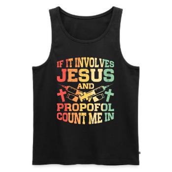 Anesthesiology Jesus And Propofol - Men's Premium Organic Tank Top - black - Front - Michal (187cm)
