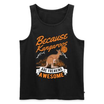 Because Kangaroos are freaking awesome Kangaroo - Men's Premium Organic Tank Top - black - Front - Michal (187cm)