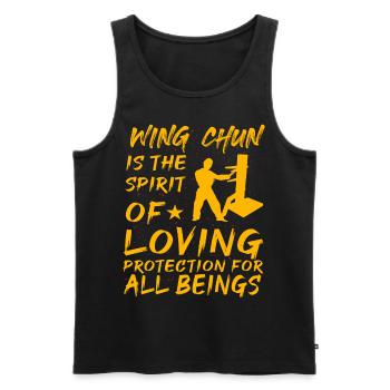 Wing Chun ist der Geist des liebevollen Schutzes für - Männer Premium Bio Tank Top - Schwarz - Vorne - Michal (187cm)