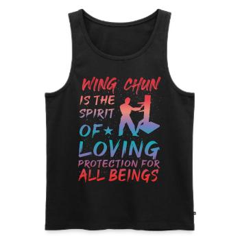 Wing Chun ist der Geist des liebevollen Schutzes - Männer Premium Bio Tank Top - Schwarz - Vorne - Michal (187cm)