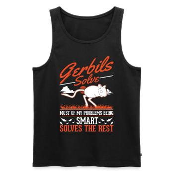 Gerbil Gift Mongolian Gerbil Gerbil - Men's Premium Organic Tank Top - black - Front - Michal (187cm)
