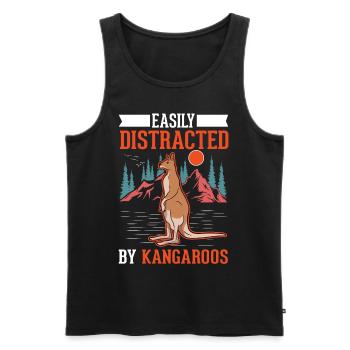 Easily distracted by Kangaroos Kangaroo - Men's Premium Organic Tank Top - black - Front - Michal (187cm)