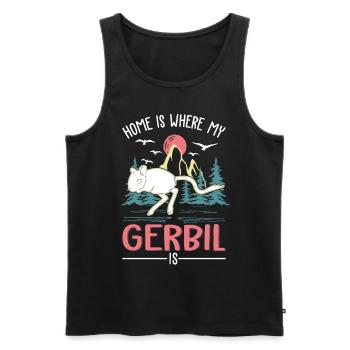 Zuhause ist wo mein Gerbil ist Rennmaus - Männer Premium Bio Tank Top - Schwarz - Vorne - Michal (187cm)