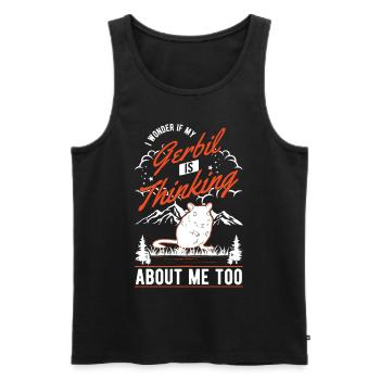 Gerbil Gift Mongolian Gerbil Gerbil - Men's Premium Organic Tank Top - black - Front - Michal (187cm)