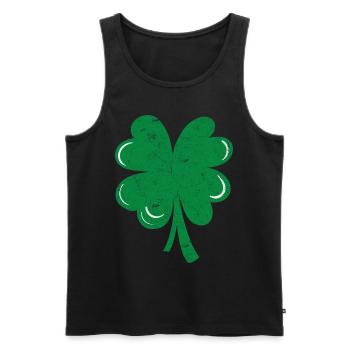 Four-leaf clover - Men's Premium Organic Tank Top - black - Front - Michal (187cm)