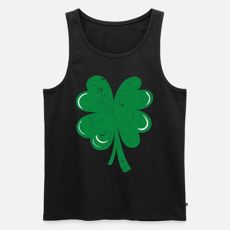 Vierblättriges Kleeblatt - Männer Premium Bio Tank Top - Schwarz