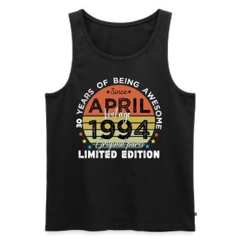 30 Jahre alt Baujahr 1994 Jahrgang April 1994 - Männer Premium Bio Tank Top - Schwarz - Vorne - Michal (187cm)