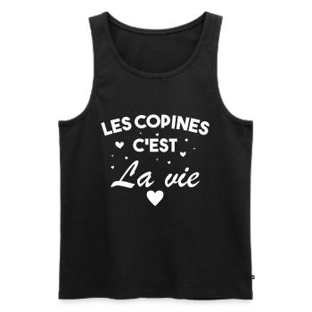 Les Copines C est La Vie La Meilleure Amie Femme - Débardeur bio Premium Homme - noir - Devant - Michal (187cm)