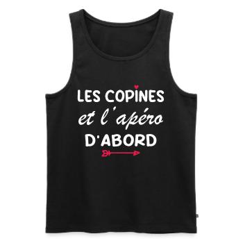 Les copines et l'apéro d'abord - Débardeur bio Premium Homme - noir - Devant - AI Model Male 178 light (178cm)