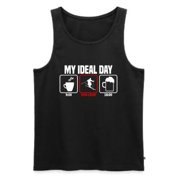 Mein perfekter Tag Ski Skifahrer - Männer Premium Bio Tank Top - Schwarz - Vorne - Michal (187cm)