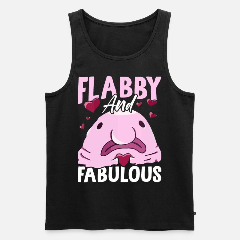 Lustiger Blobfisch Meerestier - Männer Premium Bio Tank Top - Schwarz