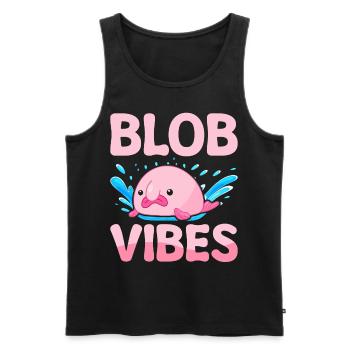 Drôle de créature marine Blobfish - Débardeur bio Premium Homme - noir - Devant - Michal (187cm)