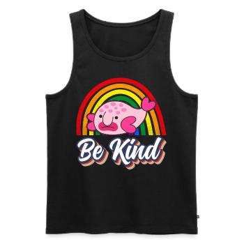Blobfish Friendliness Rainbow Sea Creature - Men's Premium Organic Tank Top - black - Front - AI Model Male 178 light (178cm)