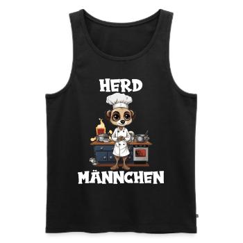 Erdmännchen kochen Koch Kochmütze Herdmännchen - Männer Premium Bio Tank Top - Schwarz - Vorne - Michal (187cm)