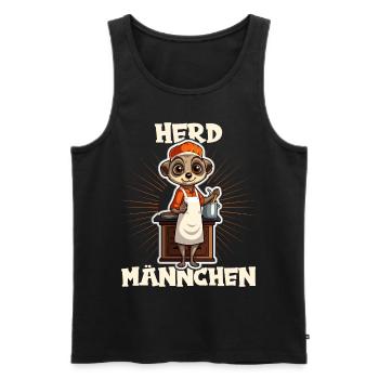 Erdmännchen kochen Koch Kochmütze Herdmännchen - Männer Premium Bio Tank Top - Schwarz - Vorne - Michal (187cm)