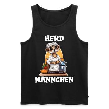 Erdmännchen kochen Koch Kochmütze Herdmännchen - Männer Premium Bio Tank Top - Schwarz - Vorne - Michal (187cm)