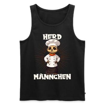 Erdmännchen kochen Koch Kochmütze Herdmännchen - Männer Premium Bio Tank Top - Schwarz - Vorne - Michal (187cm)