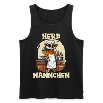 Erdmännchen kochen Koch Kochmütze Herdmännchen - Männer Premium Bio Tank Top - Schwarz - Vorne - Michal (187cm)